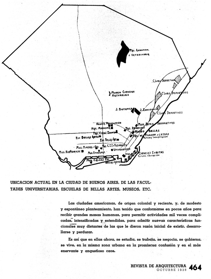 Ubicaciones de los edificios en la ciudad de la Universidad de Buenos Aires