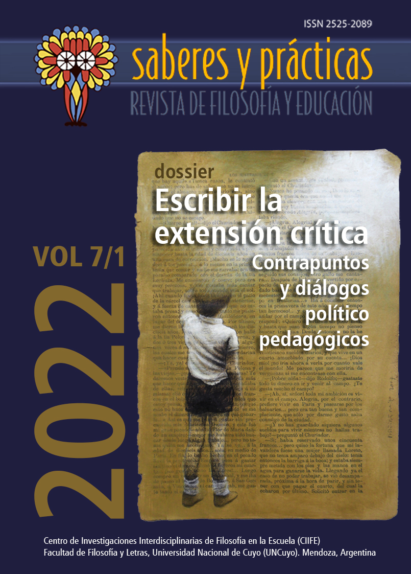 Tapa Saberes y prácticas. Revista de Filosofía y Educación